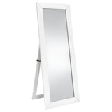  Coaster Furniture Cadence 961656 Tempered Glass Full Length Mirror - White High Gloss IMAGE 1