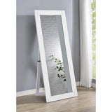  Coaster Furniture Cadence 961656 Tempered Glass Full Length Mirror - White High Gloss IMAGE 6