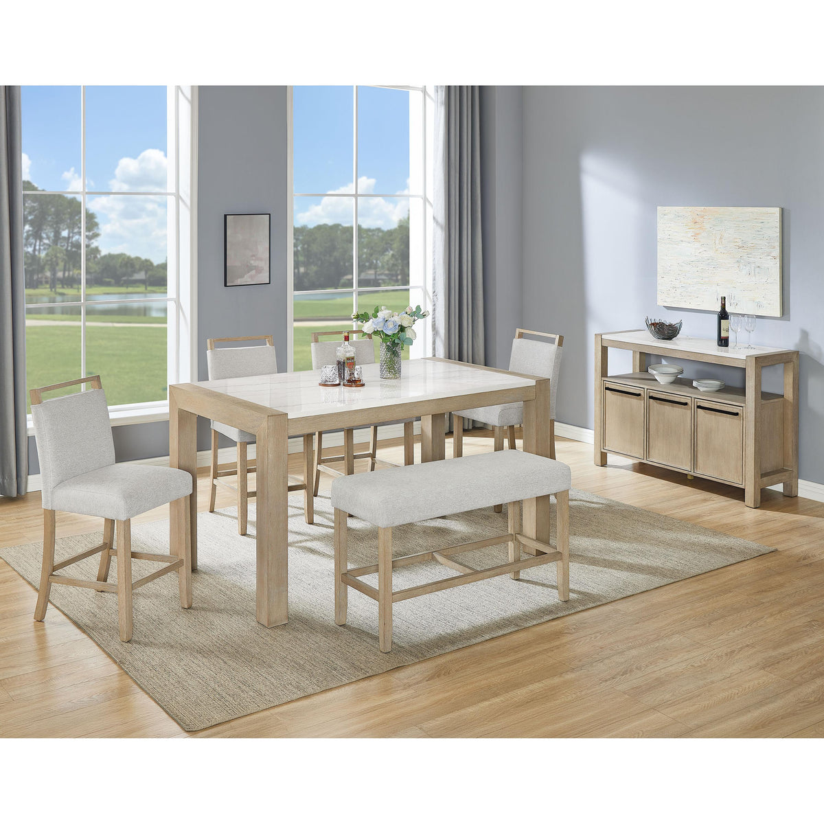  Crown Mark Hazel 1721T-3866 Marble Counter Height Dining Table IMAGE 2