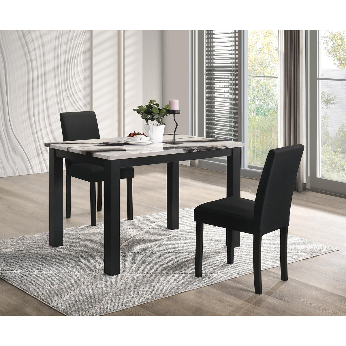  Crown Mark Resia 2120BMBL-T-3048 Dining Table Faux Marble - Brown IMAGE 3