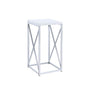 Edmund Accent Table with X-cross Glossy White and Chrome image