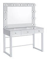 Umbridge 3-drawer Vanity with Lighting Chrome and White image