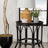 Antonio Round Rattan Tray Top Accent Table Black image