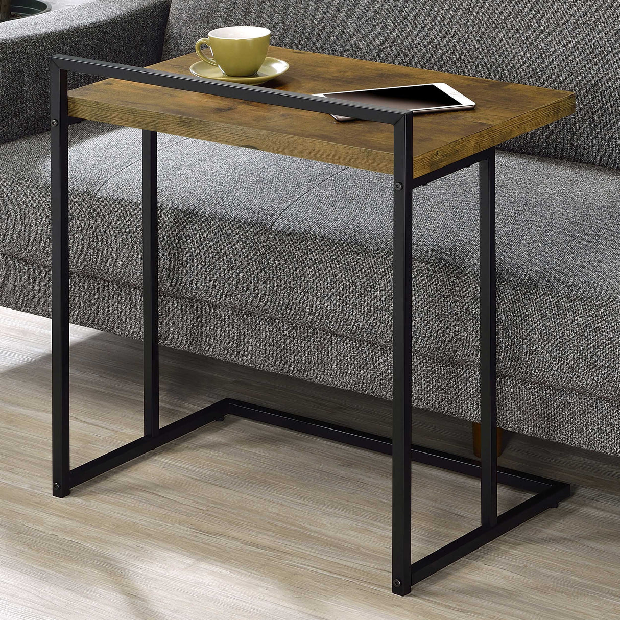 Dani Rectangular Snack Table With Metal Base