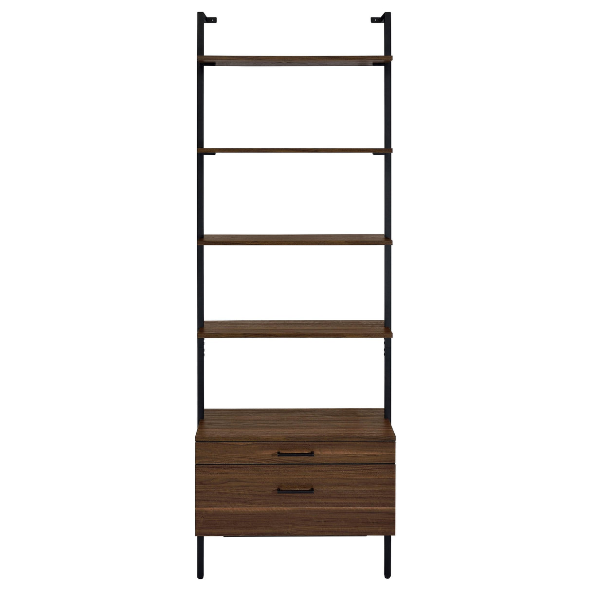 Owens 96-inch 4-shelf Storage Wall Bookshelf Walnut