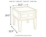 Todoe End Table with USB Ports & Outlets