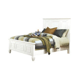 Sandy Beach Eastern King Panel Bed With High Headboard Cream White