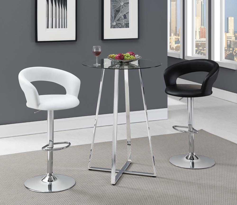 Barraza 29" Adjustable Height Bar Stool White And Chrome