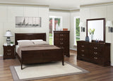 Louis Philippe Full Panel Sleigh Bed Cappuccino