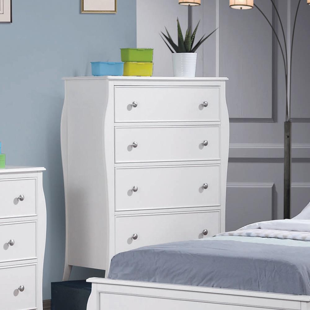 Dominique 4-Drawer Chest Cream White