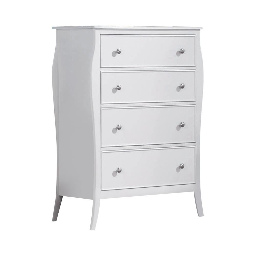 Dominique 4-Drawer Chest Cream White