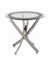 Brooke Glass Top End Table Chrome And Black