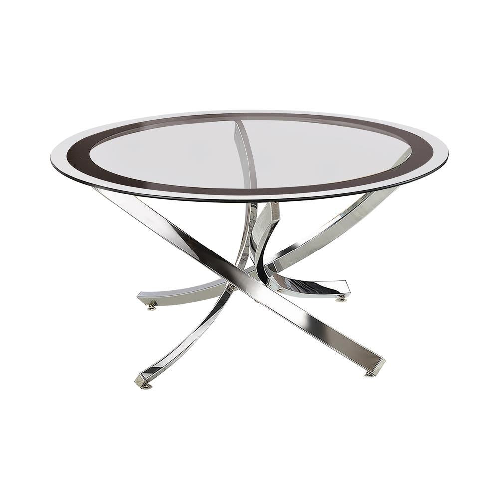 Brooke Glass Top Coffee Table Chrome And Black