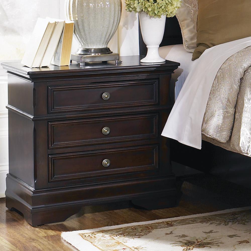 Cambridge 3-Drawer Rectangular Nightstand Cappuccino