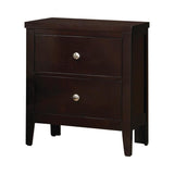 Carlton 2-Drawer Rectangular Nightstand Cappuccino