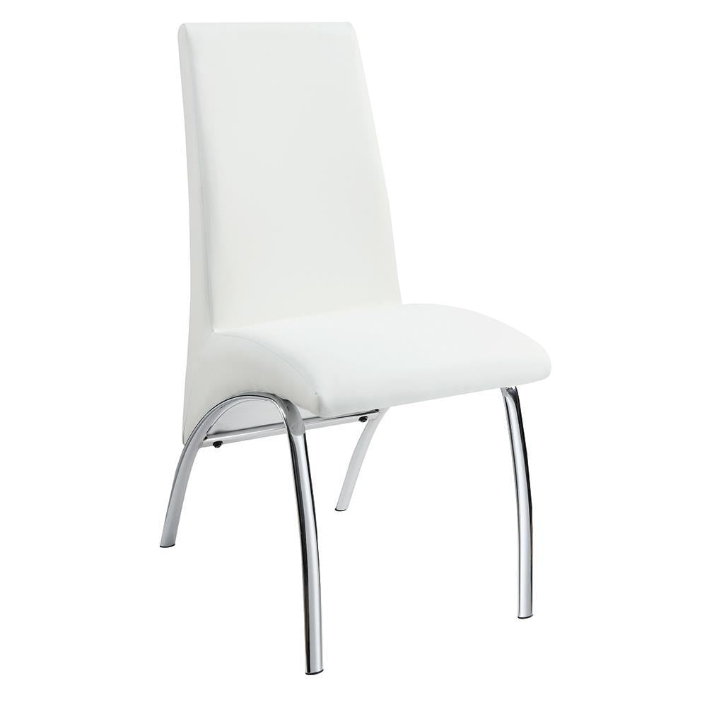 Bishop Upholstered Side Chairs White And Chrome (Set Of 2)