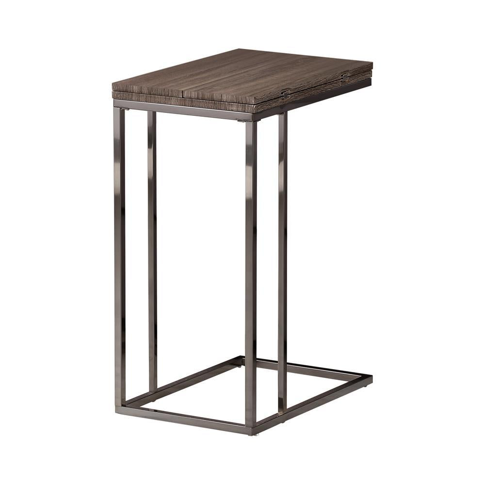 Pedro Expandable Top Accent Table Weathered Grey And Black