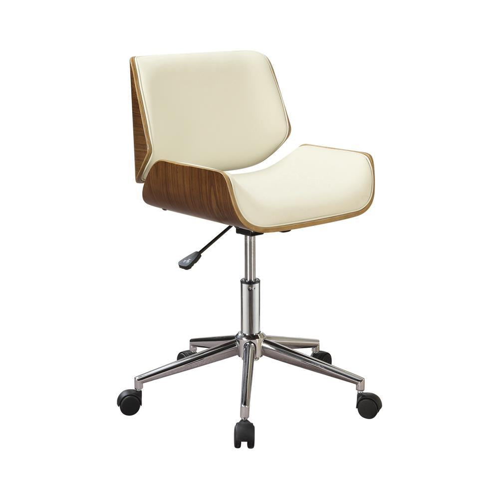 Addington Adjustable Height Office Chair Ecru And Chrome