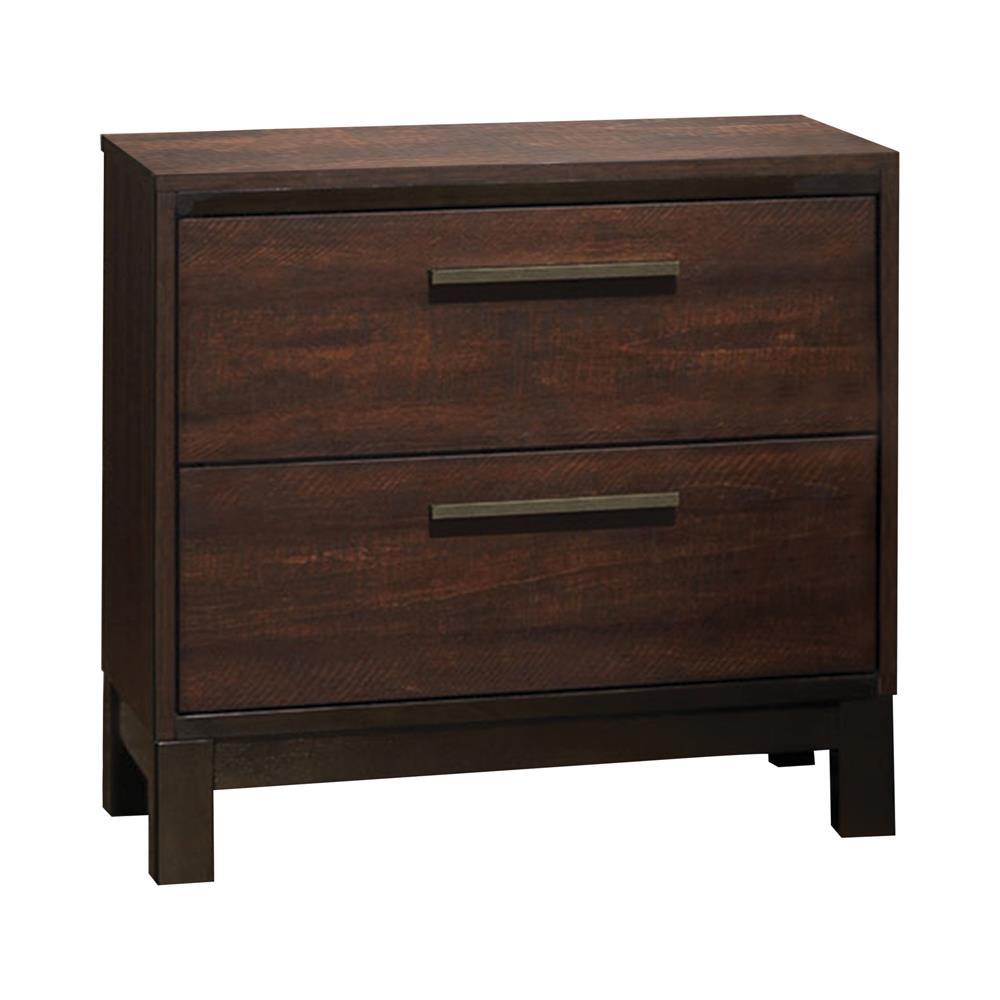 Edmonton 2-Drawer Nightstand Rustic Tobacco