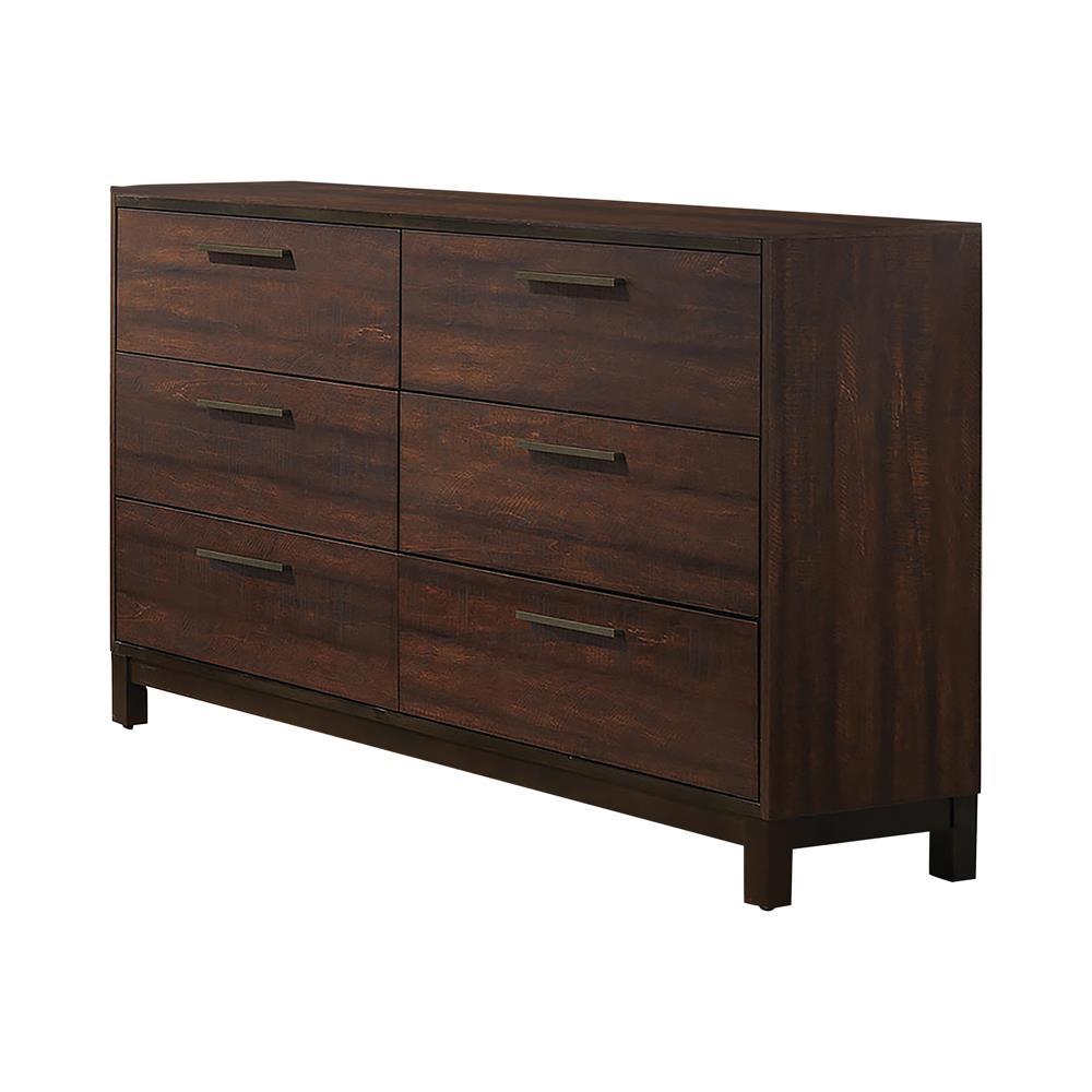 Edmonton 6-Drawer Dresser Rustic Tobacco