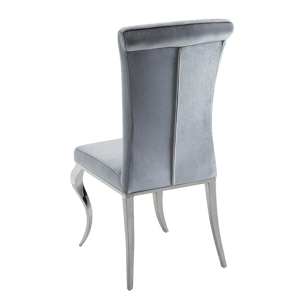 Betty Upholstered Side Chairs Grey And Chrome (Set Of 4)