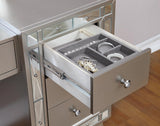 Leighton Vanity Desk And Stool Metallic Mercury