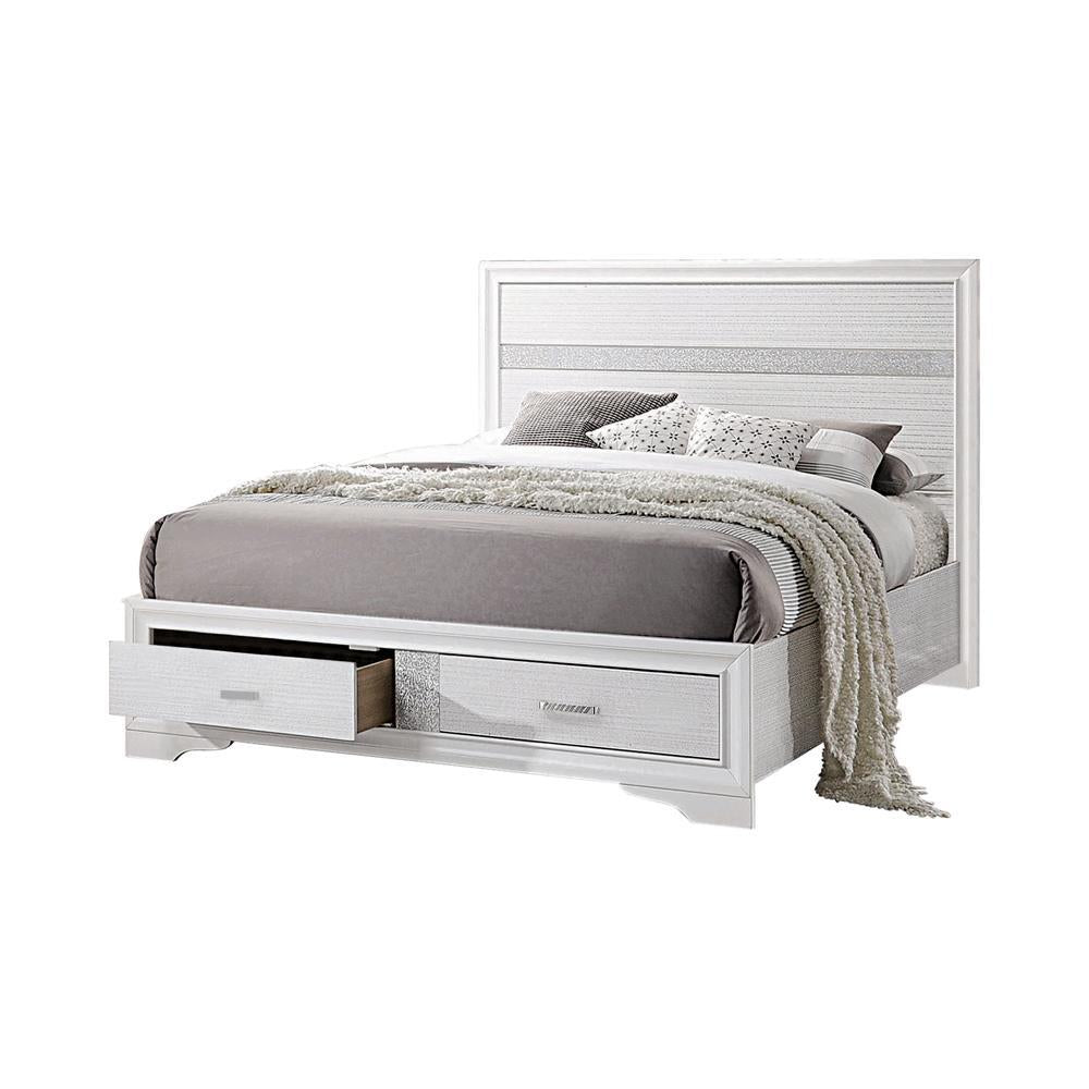 Miranda California King 2-Drawer Storage Bed White