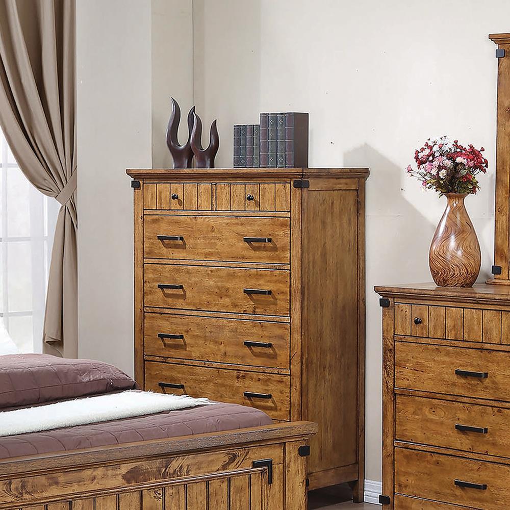 Brenner 7-Drawer Chest Rustic Honey