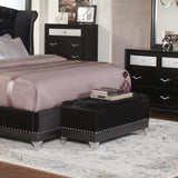 Barzini Tufted Rectangular Trunk With Nailhead Black