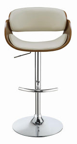 Dana Adjustable Bar Stool Ecru And Chrome