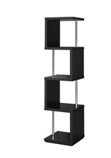 Baxter 4-Shelf Bookcase Black And Chrome