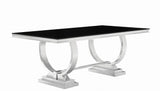 Antoine Rectangular Dining Table Chrome And Black