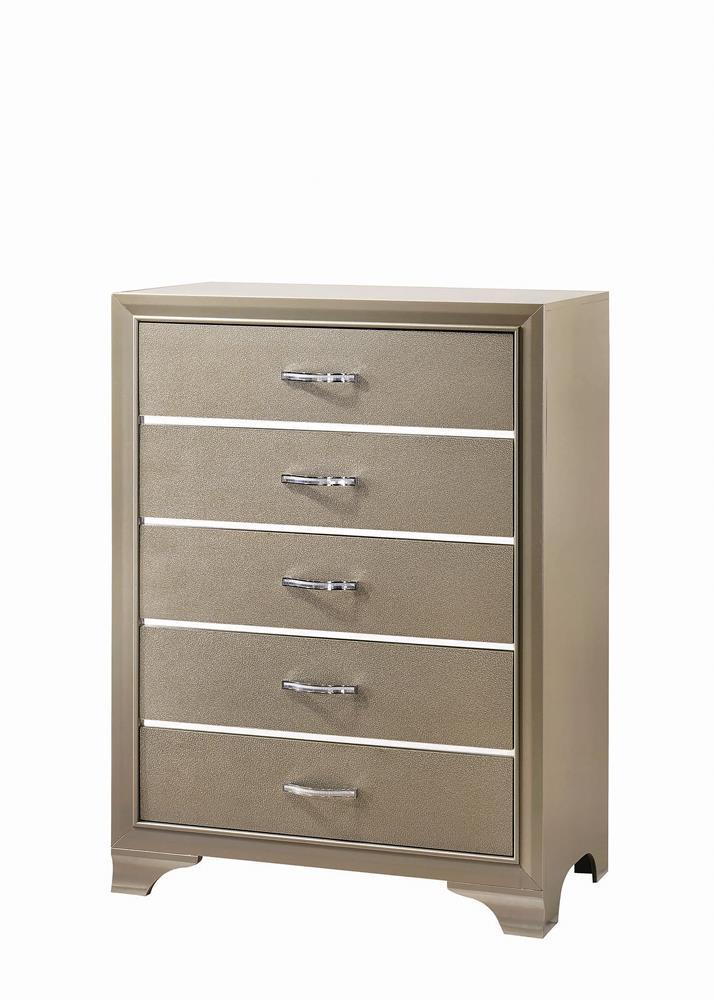 Beaumont 5-Drawer Rectangular Chest Champagne