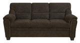 Clementine Upholstered Sofa With Nailhead Trim Brown