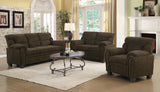 Clementine Upholstered Loveseat With Nailhead Trim Brown