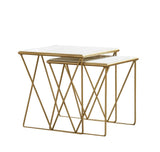 Bette 2-Piece Nesting Table Set White And Gold