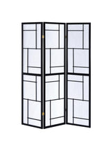 Damis 3-Panel Folding Floor Screen Black And White