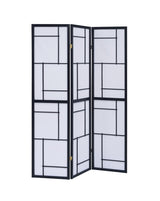 Damis 3-Panel Folding Floor Screen Black And White