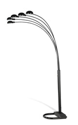 Kayd 5-Light Floor Lamp Satin Black