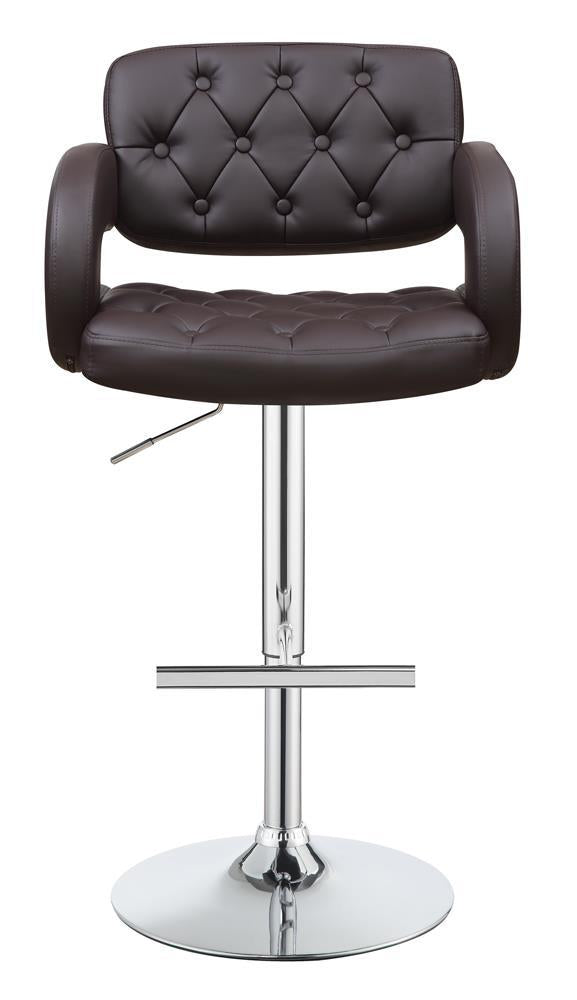 Brandi Adjustable Bar Stool Chrome And Brown