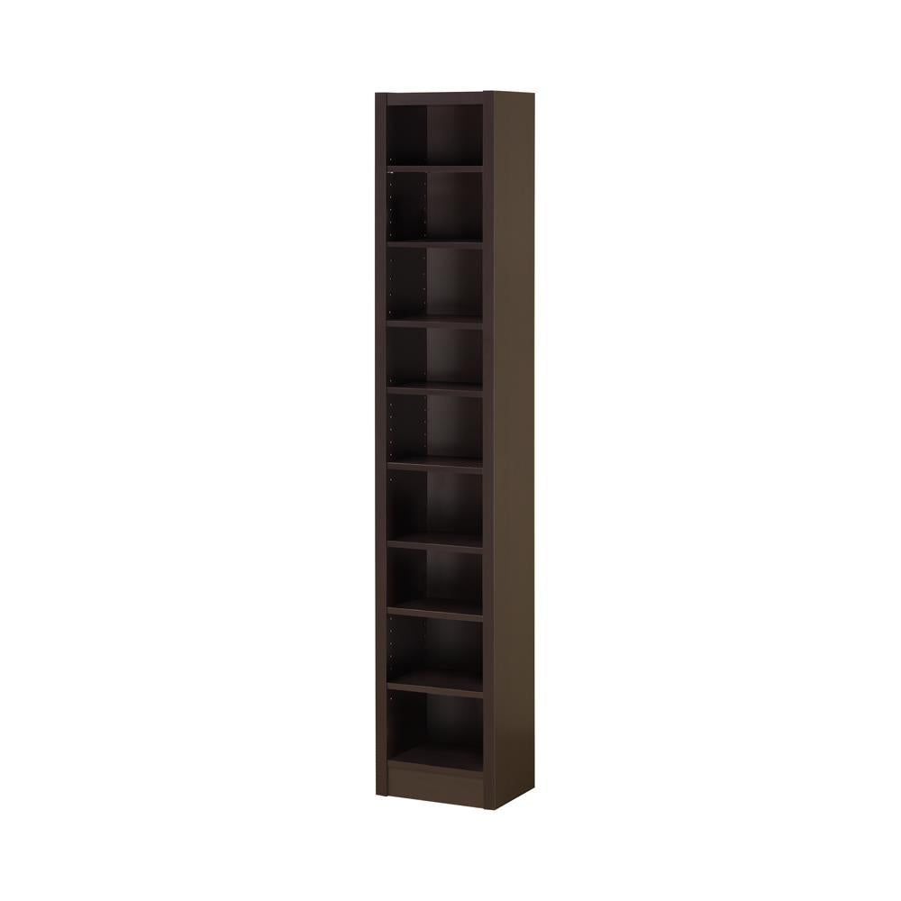 Eliam Rectangular Bookcase With 2 Fixed Shelves Cappuccino