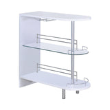 Adolfo 3-Tier Bar Table Glossy White And Clear