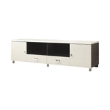 Burkett 2-Drawer Tv Console White And Grey