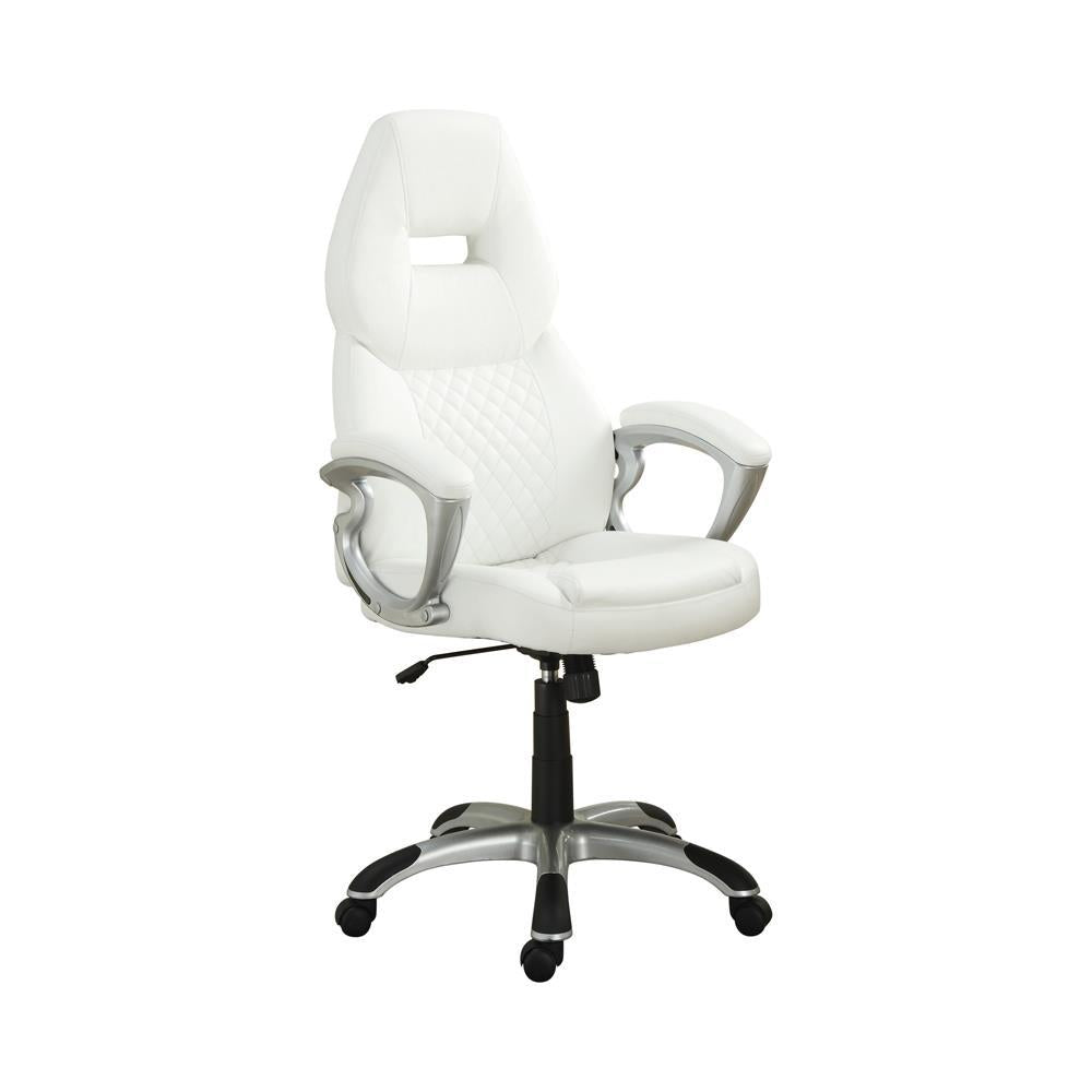 Bruce Adjustable Height Office Chair White And Silver