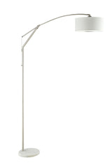 Moniz Adjustable Arched Arm Floor Lamp Chrome And White