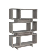 Reid 3-Tier Geometric Bookcase Weathered Grey