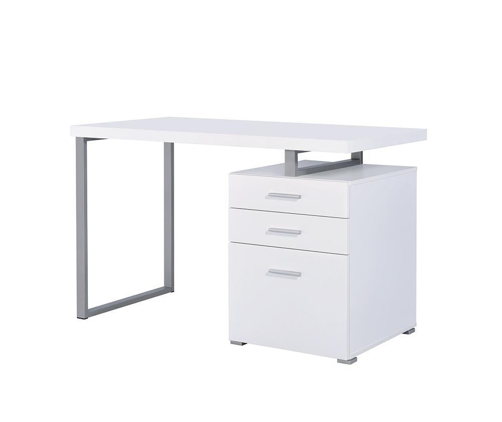 Brennan 3-Drawer Office Desk White