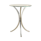 Eloise Round Accent Table With Curved Legs Chrome