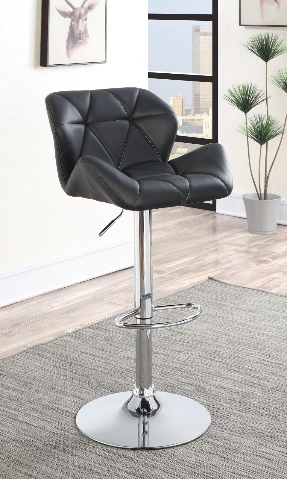 Berrington Adjustable Bar Stools Chrome And Black (Set Of 2)