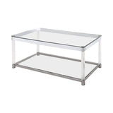 Anne Coffee Table With Lower Shelf Chrome And Clear